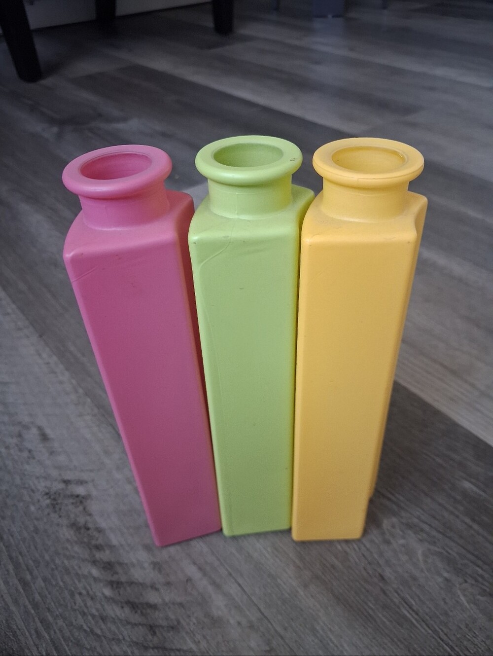 IKEA Pastel Trio Ceramic Vases - Pink, Lime, Yellow